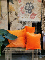 ORANGE, cushion cover, velvet