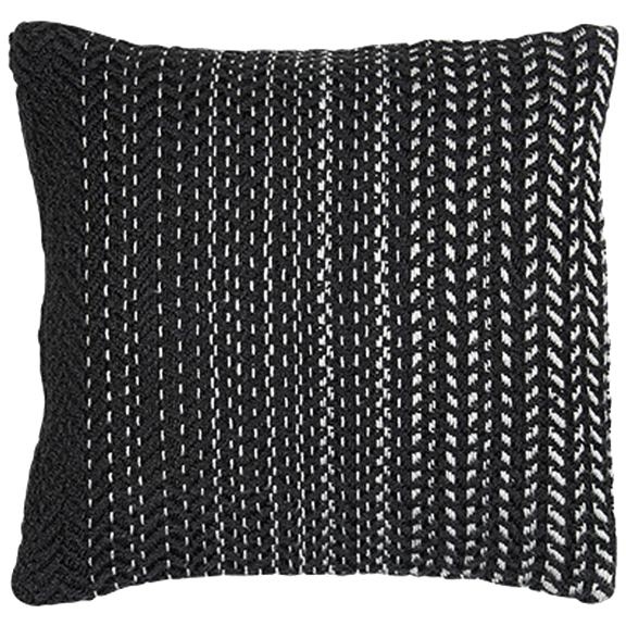 PET Outdoorkissen, SASKATOON, ecru/schwarz, mit Polyfüllung, 45x45cm