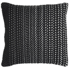 PET Outdoorkissen, SASKATOON, ecru/schwarz, mit Polyfüllung, 45x45cm