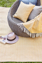 PET Outdoordecke, HERRINGBONE, yellow, 130x180cm