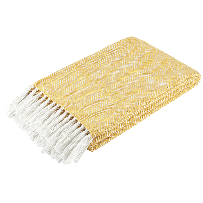PET Outdoordecke, HERRINGBONE, yellow, 130x180cm