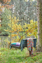 PET Outdoordecke, SQUARE, green, orange, lavender, 130x180cm