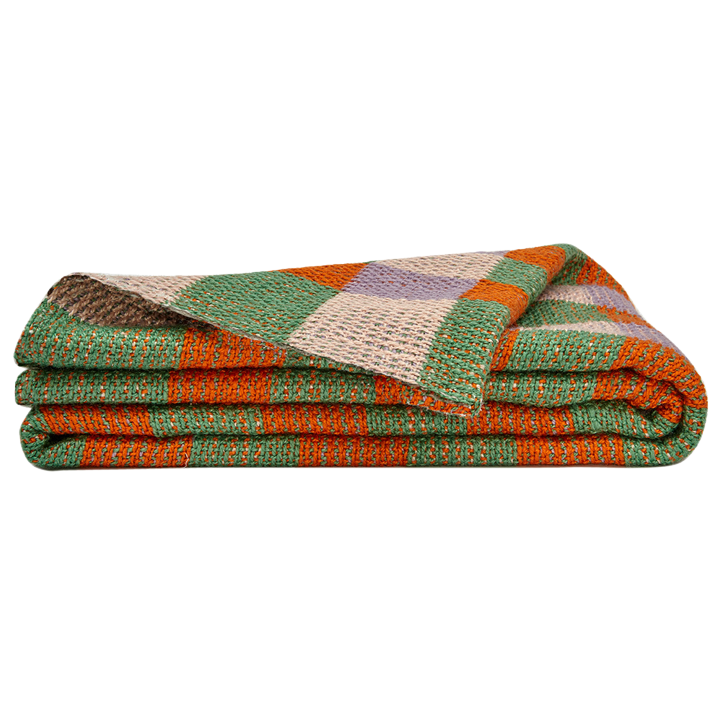 PET Outdoordecke, SQUARE, green, orange, lavender, 130x180cm