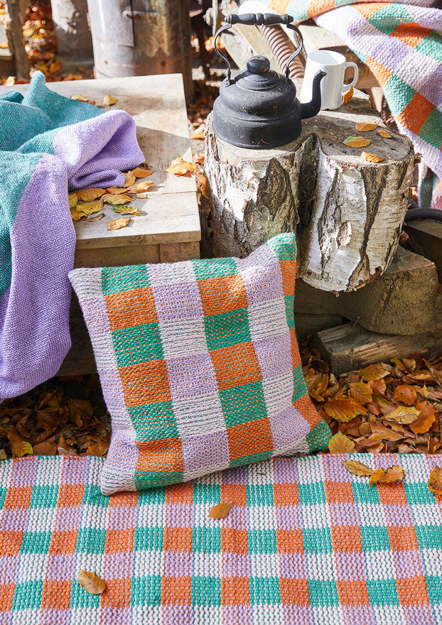 PET Outdoorkissen, SQUARE, green, orange, lavender, 45x45cm