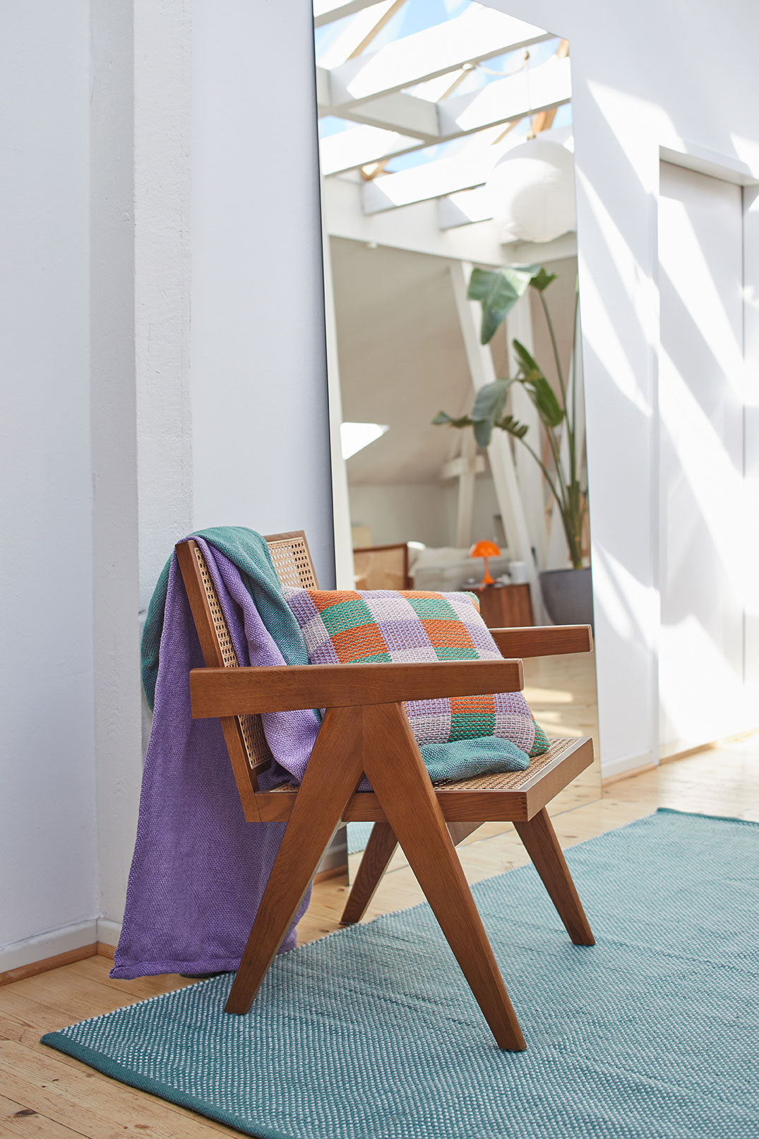 PET Outdoorkissen, SQUARE, green, orange, lavender, 45x45cm