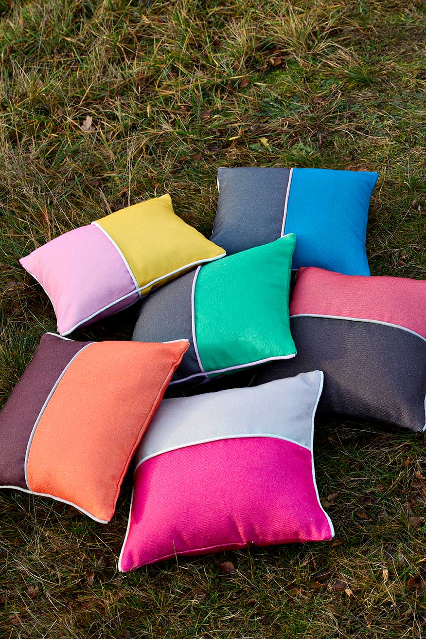 PET Outdoorkissen, PALO, rot/grau, 45x45cm