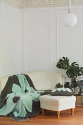 Decke, DAISY, Baumwoll-Velours, Tanne/Salbei, 150x200cm