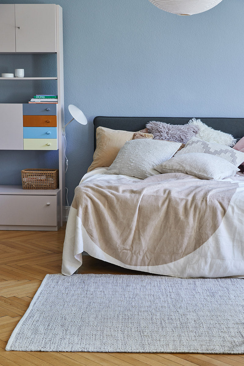 Decke, DOT, Baumwoll-Velours, creme/beige, 150x200cm