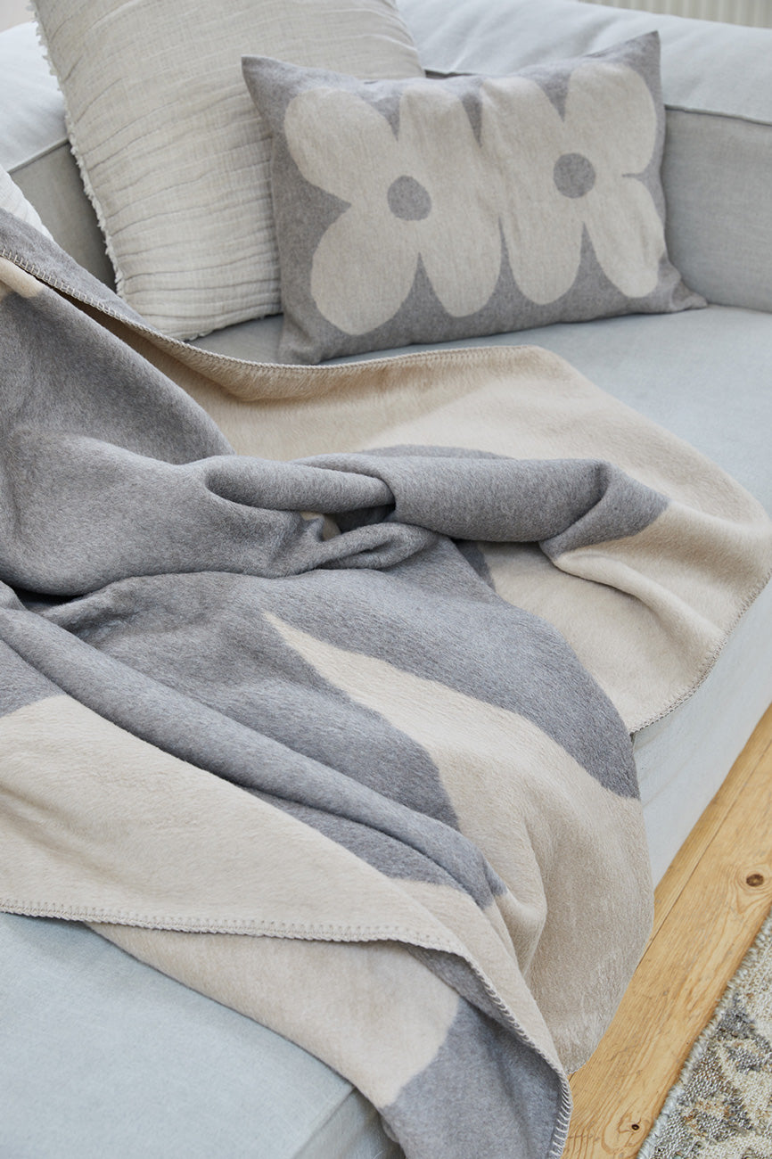 Decke, DAISY, Baumwoll-Velours, Wolke/Beige 150x200cm