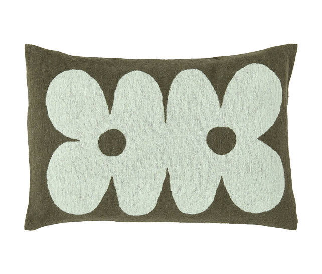 Kissenhülle, DAISY, Baumwoll-Flanell, Tanne/Salbei, 40x60cm