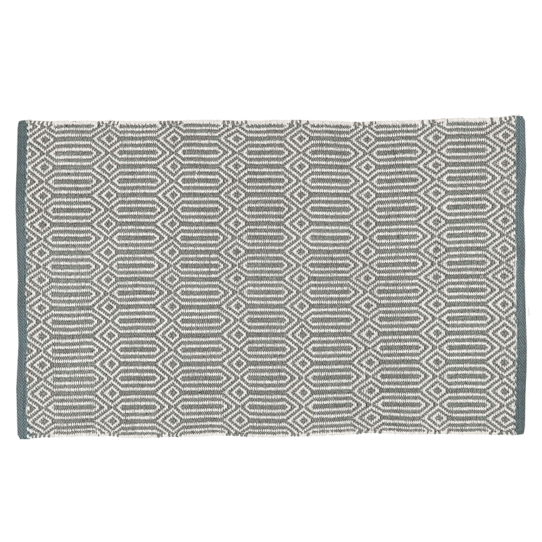 Baumwollteppich, BRAID, recycelt, GRAU/natur, 60x90cm