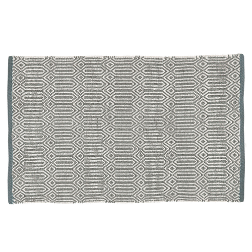 Baumwollteppich, BRAID, recycelt, GRAU/natur, 60x90cm
