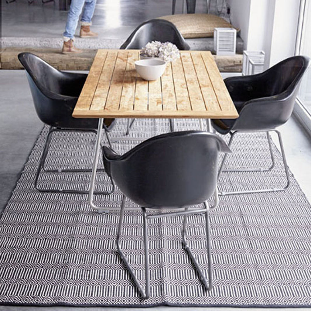 Baumwollteppich, BRAID, recycelt, GRAU/natur, 60x90cm