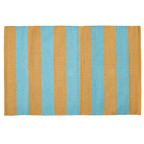 Baumwollteppich, SIESTA, recycelt, BEIGE/TURQUOISE, 60x90cm