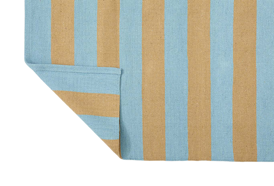 Baumwollteppich, SIESTA, recycelt, BEIGE/TURQUOISE, 60x90cm