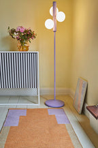 Baumwollteppich, HONEY, recycelt, CORAL/SAND/LILAC, 60x90cm