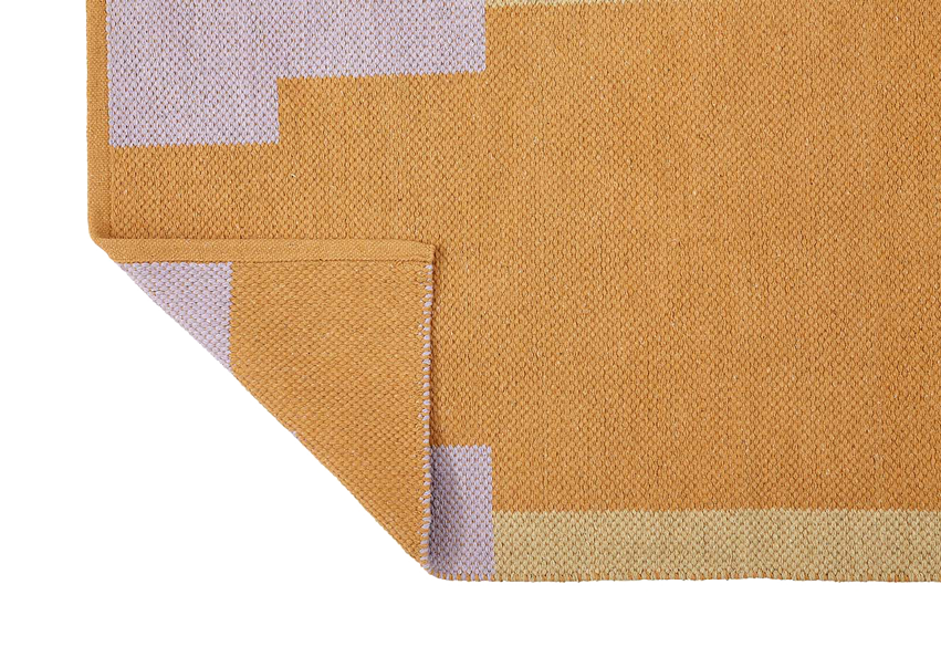 Baumwollteppich, HONEY, recycelt, CORAL/SAND/LILAC, 60x90cm
