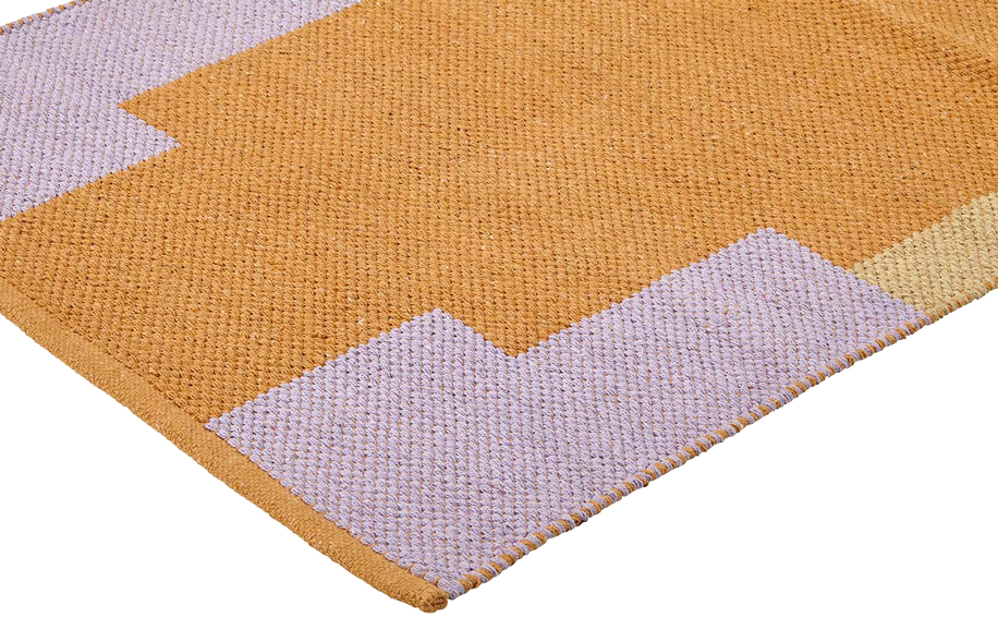Baumwollteppich, HONEY, recycelt, CORAL/SAND/LILAC, 60x90cm