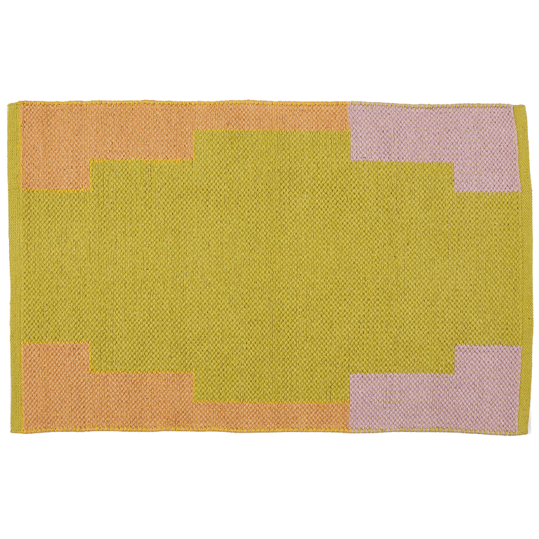 Baumwollteppich, HONEY, recycelt, PINK/LEMON/CORAL, 60x90cm