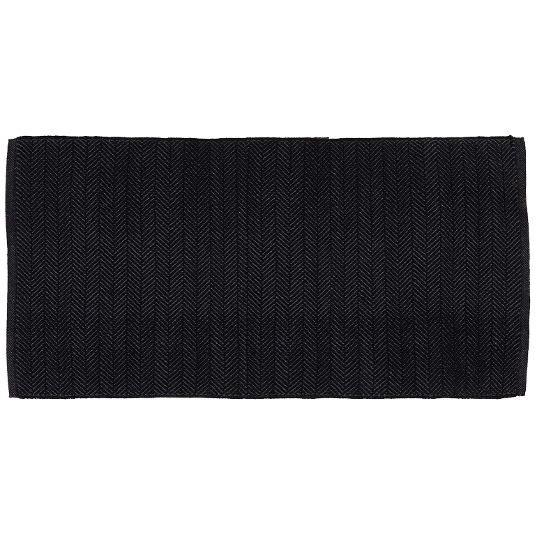 Baumwollteppich, HERRINGBONE, recycelt, BLACKS, 70x140cm