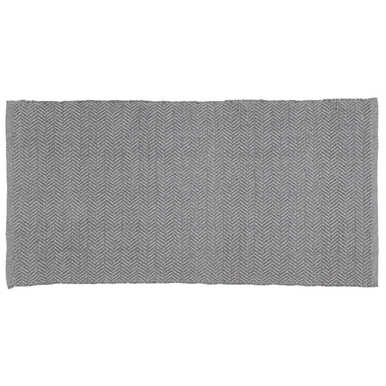 Baumwollteppich, HERRINGBONE, recycelt, GREYS, 70x140cm