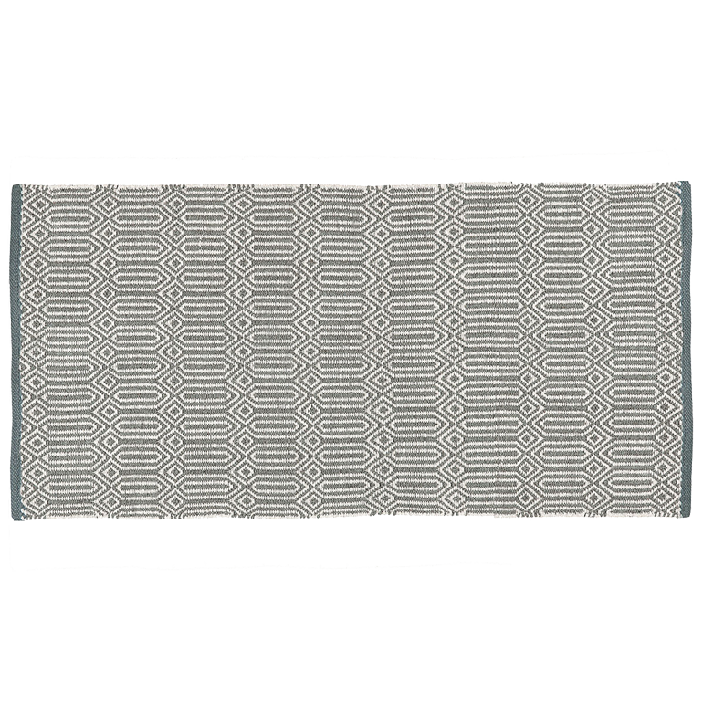 Baumwollteppich, BRAID, recycelt, GRAU/natur, 70x140cm