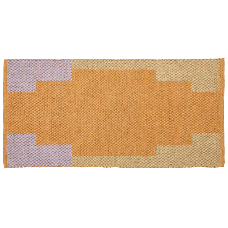 Baumwollteppich, HONEY, recycelt, CORAL/SAND/LILAC, 70x140cm
