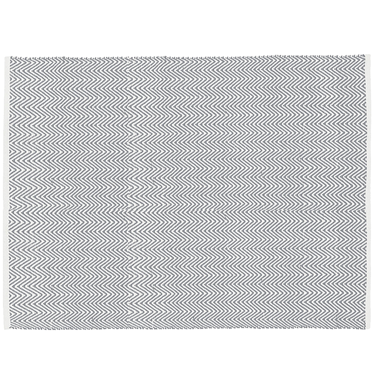 Baumwollteppich, ZIGZAG, recycelt, HELLGRAU/natur, 140x200cm