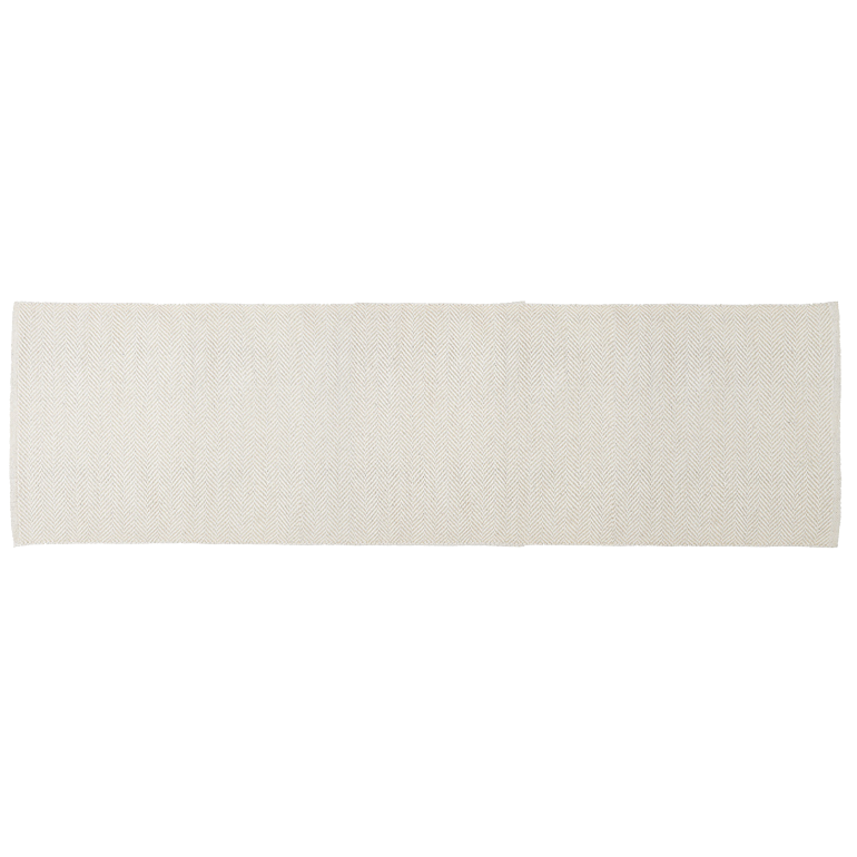 Baumwollteppich, HERRINGBONE, recycelt, BEIGES, 70x250cm