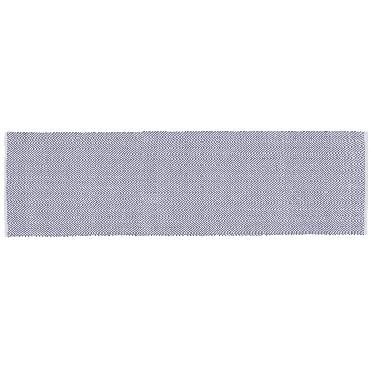 Baumwollteppich, ZIGZAG, recycelt, NAVY/natur, 70x250cm