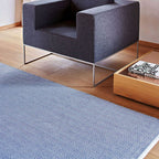 Baumwollteppich, ZIGZAG, recycelt, NAVY/natur, 70x250cm