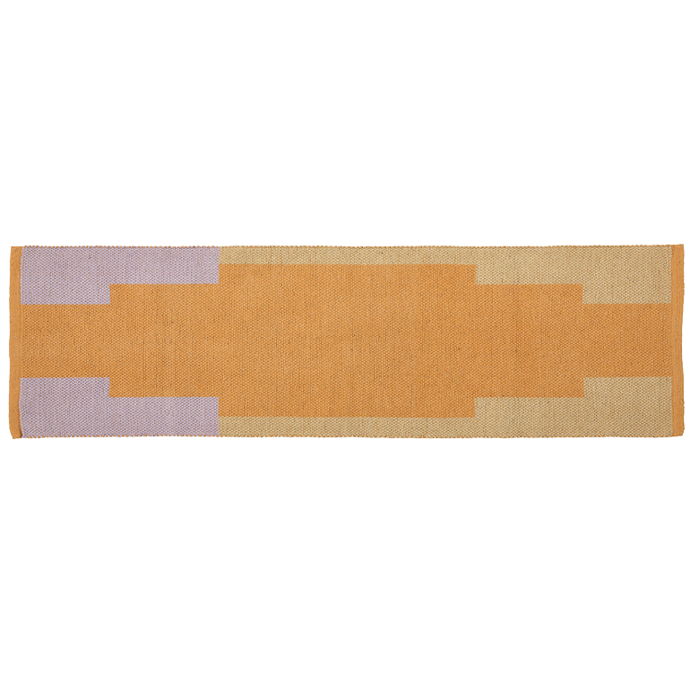 Baumwollteppich, HONEY, recycelt, CORAL/SAND/LILAC, 70x250cm