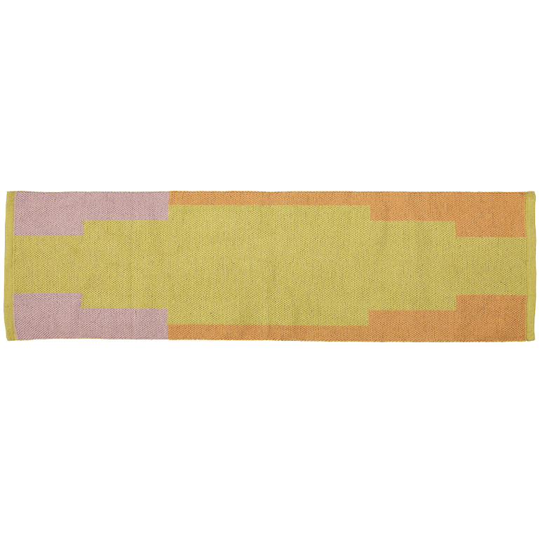 Baumwollteppich, HONEY, recycelt, PINK/LEMON/CORAL, 70x250cm