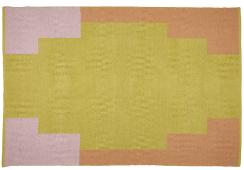 Baumwollteppich, HONEY, recycelt, LEMON/PINK/BEIGE, 200x300cm