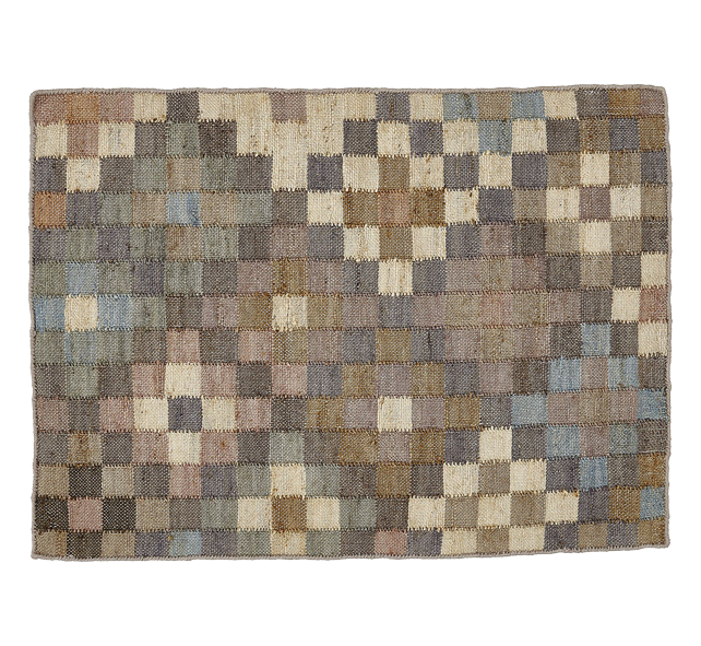 Jute Kelim, MATRIX, multi coloured, 90x120cm