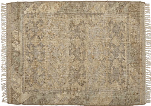 Jute Kelim, BASHIR, beige, grey, 90x120cm