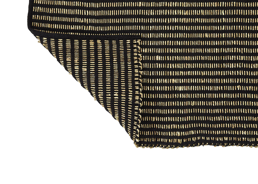 Seegrass Teppich, SAIGON, 70x140cm mit recycelter Baumwolle, schwarz