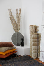 Seegrass Teppich, SAIGON, 70x140cm mit recycelter Baumwolle, schwarz