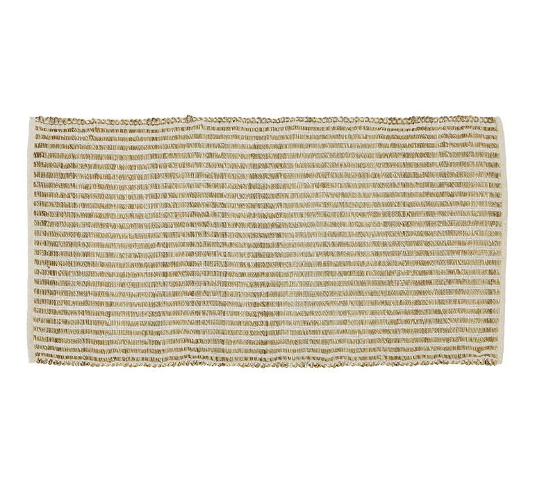 Seegrass Teppich, SAIGON, 70x140cm mit recycelter Baumwolle, weiß