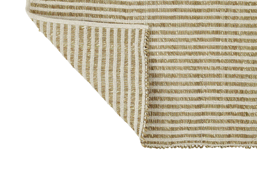 Seegrass Teppich, SAIGON, 70x140cm mit recycelter Baumwolle, weiß