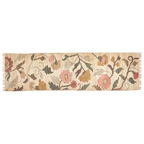 Jute Kelim, FLORA, natural/rose/pine, 70x250cm