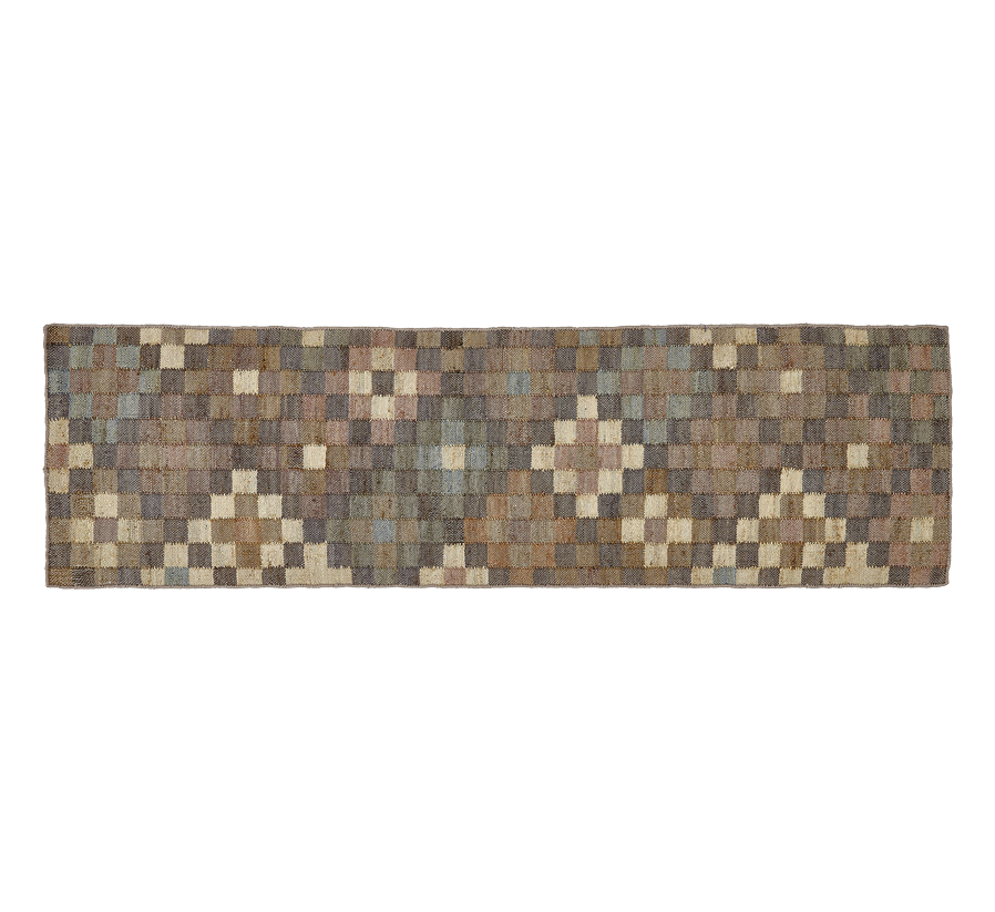 Jute Kelim, MATRIX, multi coloured, 70x250cm