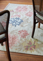 Jute Kelim, DORSET, pink, red, moss, blue, 70x250cm