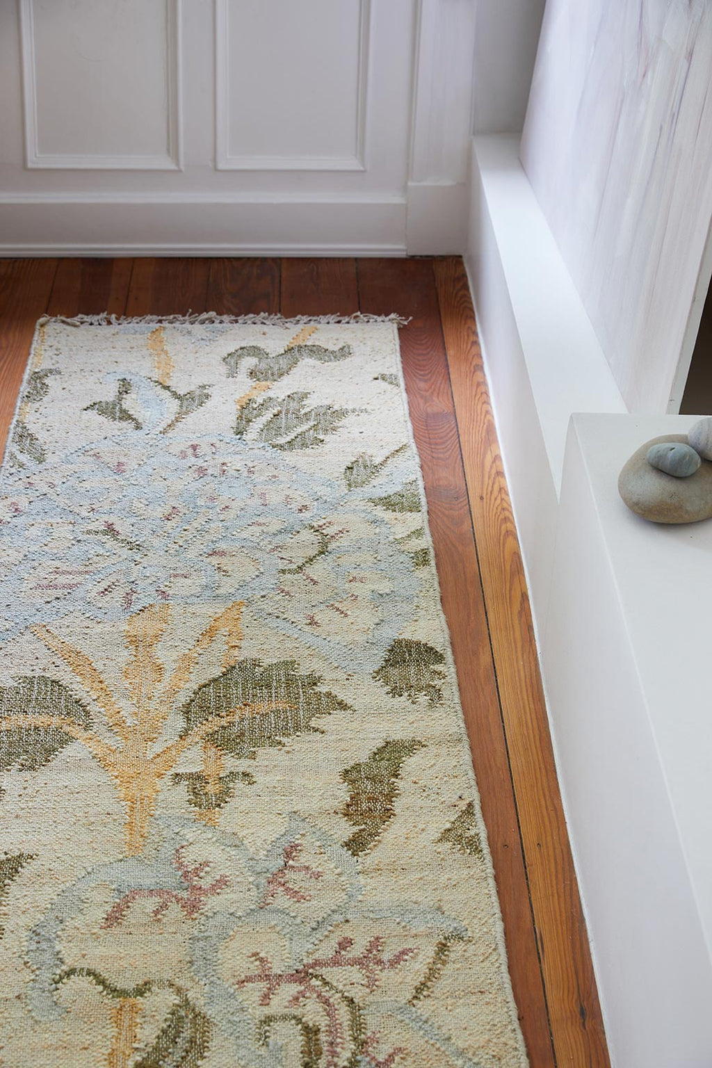 Jute Kelim, SOMERSET II, beige, moss, orange, 70x250cm