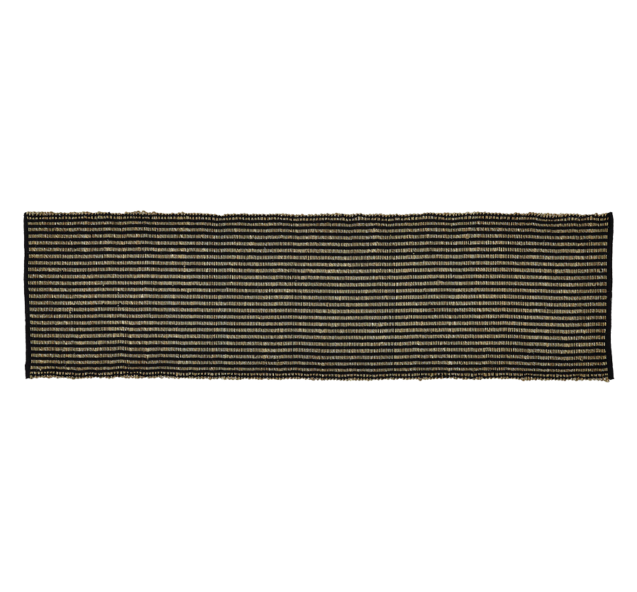 Seegrass Teppich, SAIGON, 70x250cm mit recycelter Baumwolle, schwarz