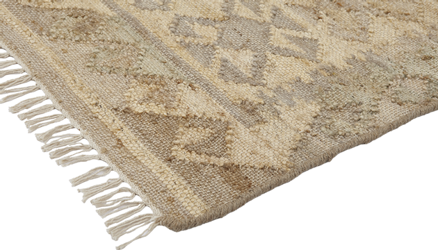Jute Kelim, BASHIR, beige, grey, 70x250cm
