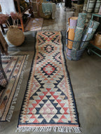 Jute Kelim, LULU, pink, orange, peach, 70x250cm