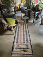 Jute Kelim, FIR, black, brown, beige, 70x250cm
