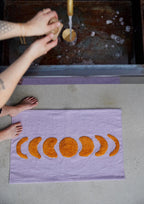 Badematte, LUNA, lila/orange, Baumwolle, 55x80cm