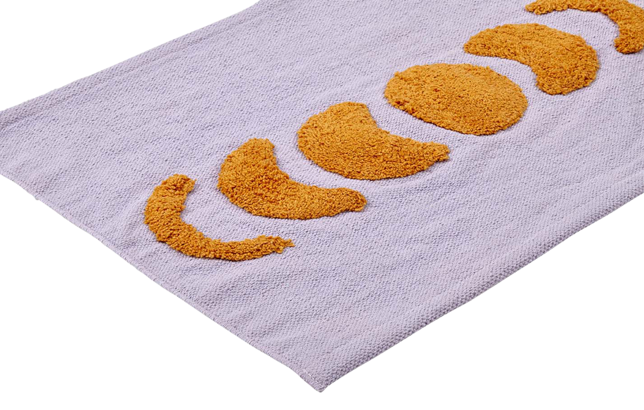 Badematte, LUNA, lila/orange, Baumwolle, 55x80cm